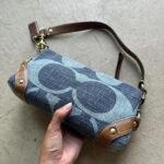 Vintage Y2K Coach Denim Shoulder Bag - Image 2