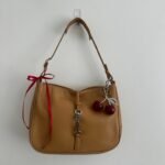 Y2K Coach tan Hamptons clip bag