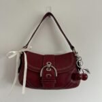 Y2K Coach red leather mini Soho bag