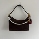 Y2K Coach brown suede mini bag