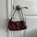 Y2K Coach maroon demi Hamptons buckle bag - Image 6