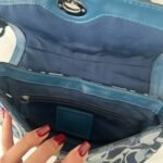 Y2K Coach blue monogram jacquard bag - Image 5