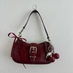 Y2K Coach maroon demi Hamptons buckle bag