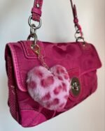 vintage authentic coach peyton pink signature flap shoulder bag with turn lock 🩷 - Image 3