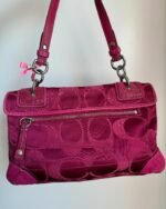 vintage authentic coach peyton pink signature flap shoulder bag with turn lock 🩷 - Image 2