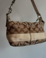 vintage authentic coach tan signature mini pouchette shoulder bag 👜 - Image 4