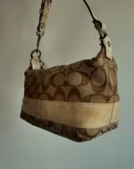 vintage authentic coach tan signature mini pouchette shoulder bag 👜 - Image 6