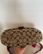 vintage authentic coach tan signature & pink leather soho shoulder bag with braided strap 🩷 two front pockets ✨ - Image 4