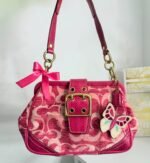 Y2K vintage original coach shoulder hot pink bag with detachable butterfly 🦋💞