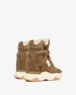 ISABEL MARANT Balskee  Khaki/Ecru Suede And Leather Wedge Sneakers New - Image 3