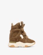 ISABEL MARANT Balskee  Khaki/Ecru Suede And Leather Wedge Sneakers New - Image 2
