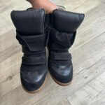 Isabel Marant Bekket Wedge Sneakers – Black Leather – Pre-Owned - Image 2