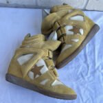Isabel Marant Bekett 'Americana Bayley' Wedge Sneakers – Yellow Suede – Hidden Heel – Rare Color - Image 7
