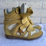 Isabel Marant Bekett 'Americana Bayley' Wedge Sneakers – Yellow Suede – Hidden Heel – Rare Color - Image 2