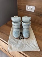 Isabel Marantz Sneakers Shoes Black Suede & Gold - Image 2