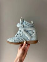 Isabel Marantz Sneakers Shoes Black Suede & Gold - Image 6